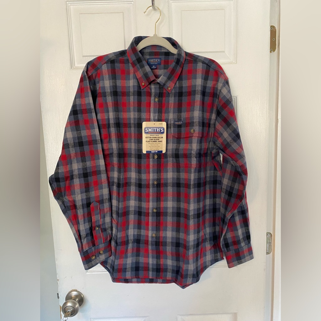 29) Nwt Smith’s Workwear Button-Down Collar Long Sleeve Plaid Flannel Shirt